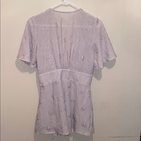 LOST + WANDER Willow Light Grey Embroidered Romper - Picture 5 of 8